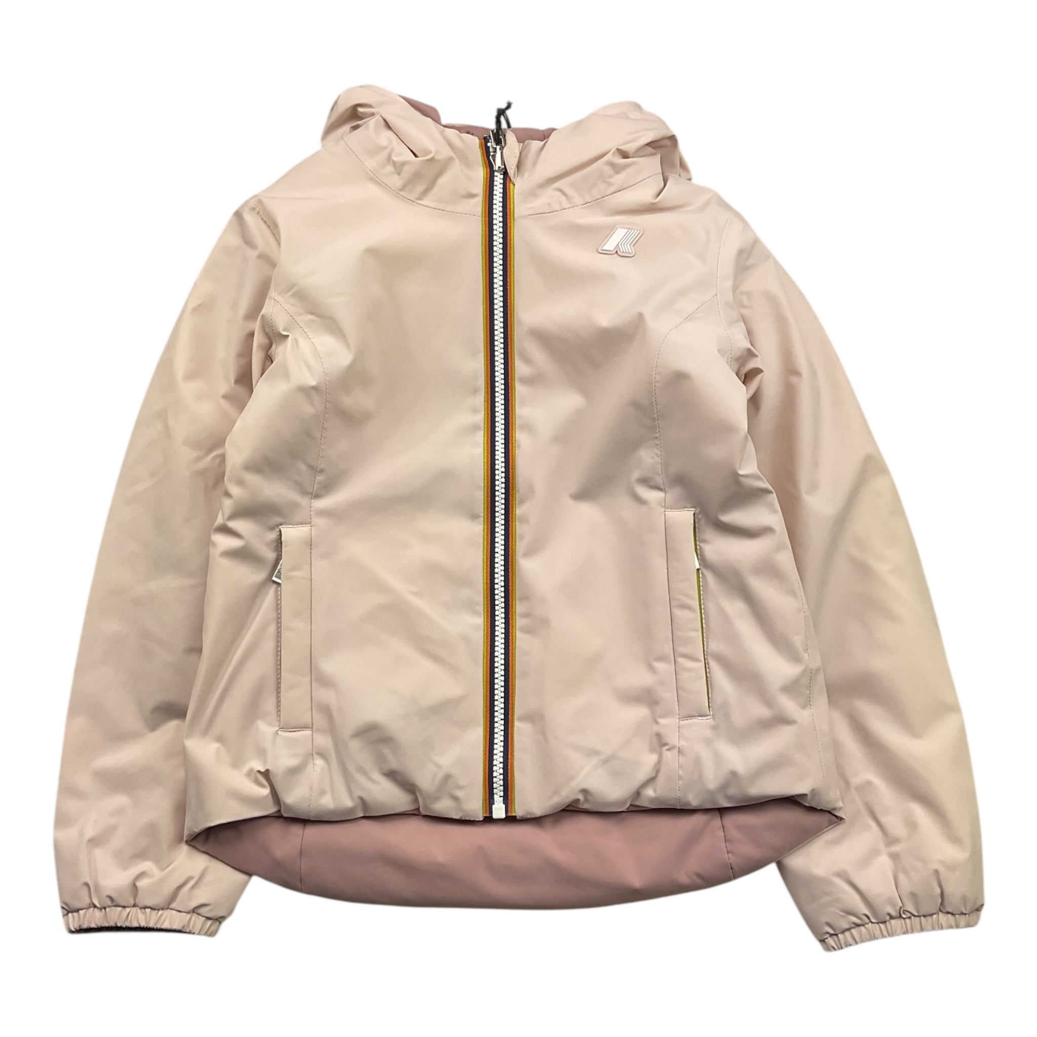 K-Way Giubbino Reversibile Bicolore con Zip E Cappuccio Rosa per Bambina K71339W ROSA K-WAY 