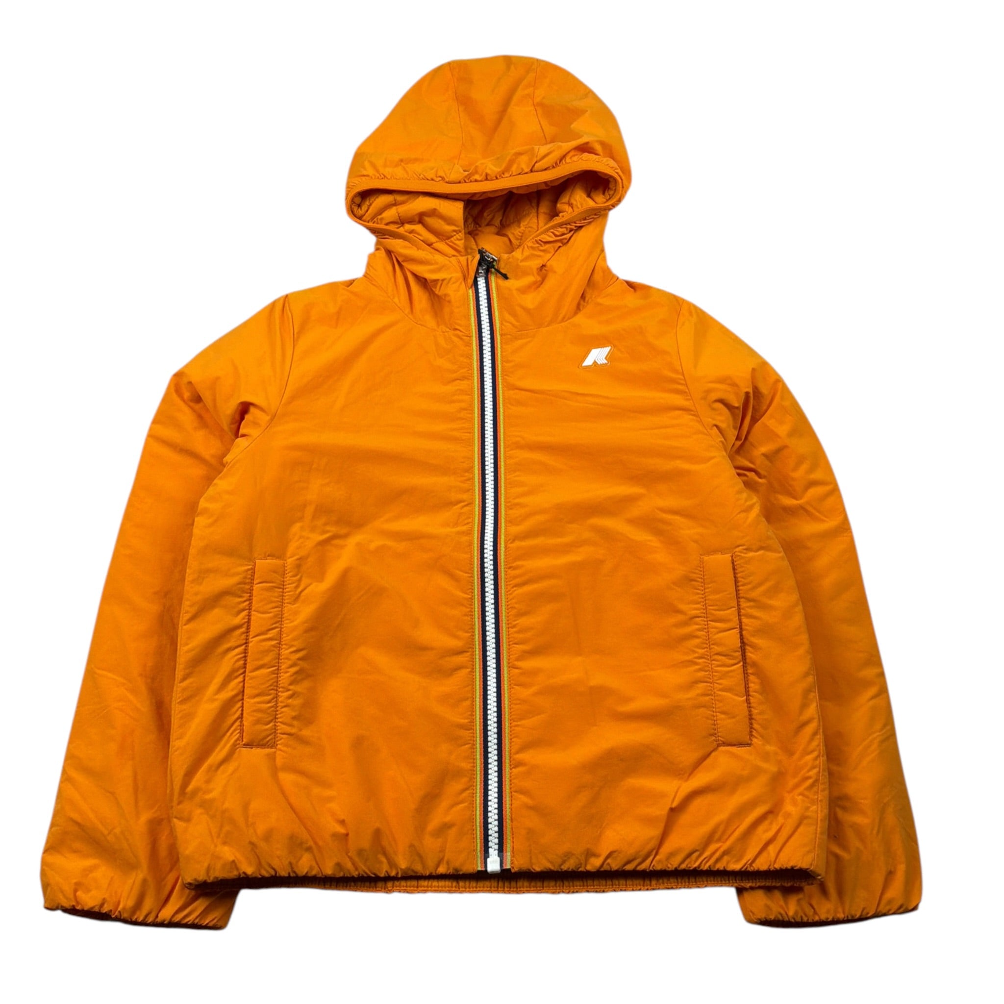K-Way Giubbino tinta unita con Zip E Cappuccio Arancione per Bambino K7142QWX ARANCIONE K-WAY 