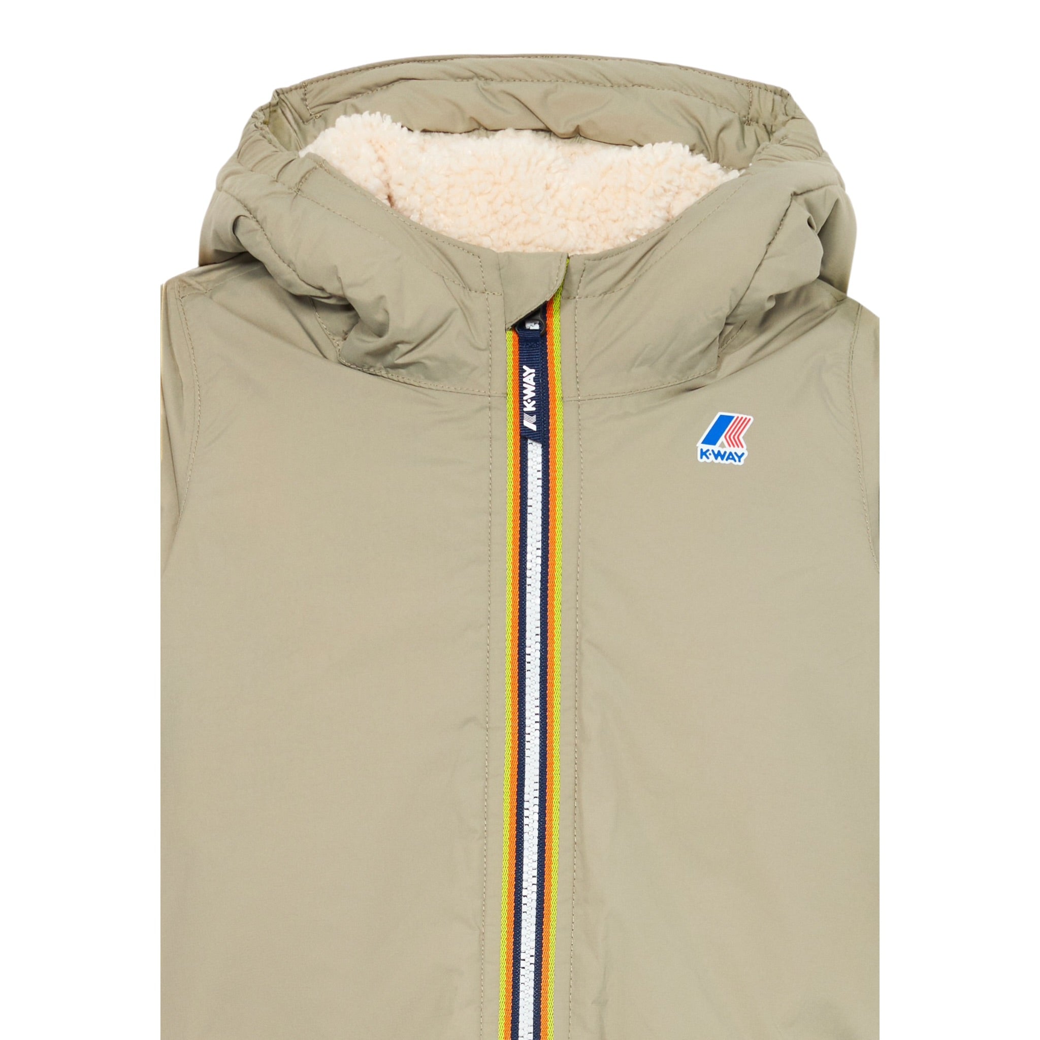 K-Way Giubbino tinta unita con Zip E Cappuccio Verde per Neonato K7142RWX VERDE K-WAY 