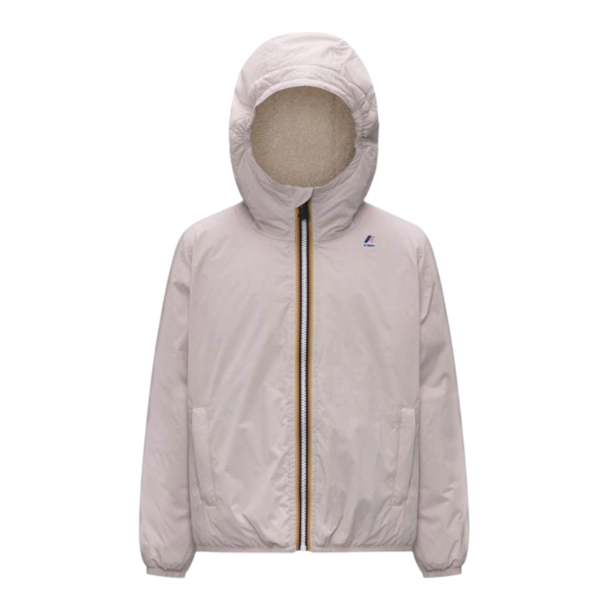 K-Way Giubbino Tricolore con Cappuccio Rosa per Bambina K7142TWXX ROSA K-WAY 