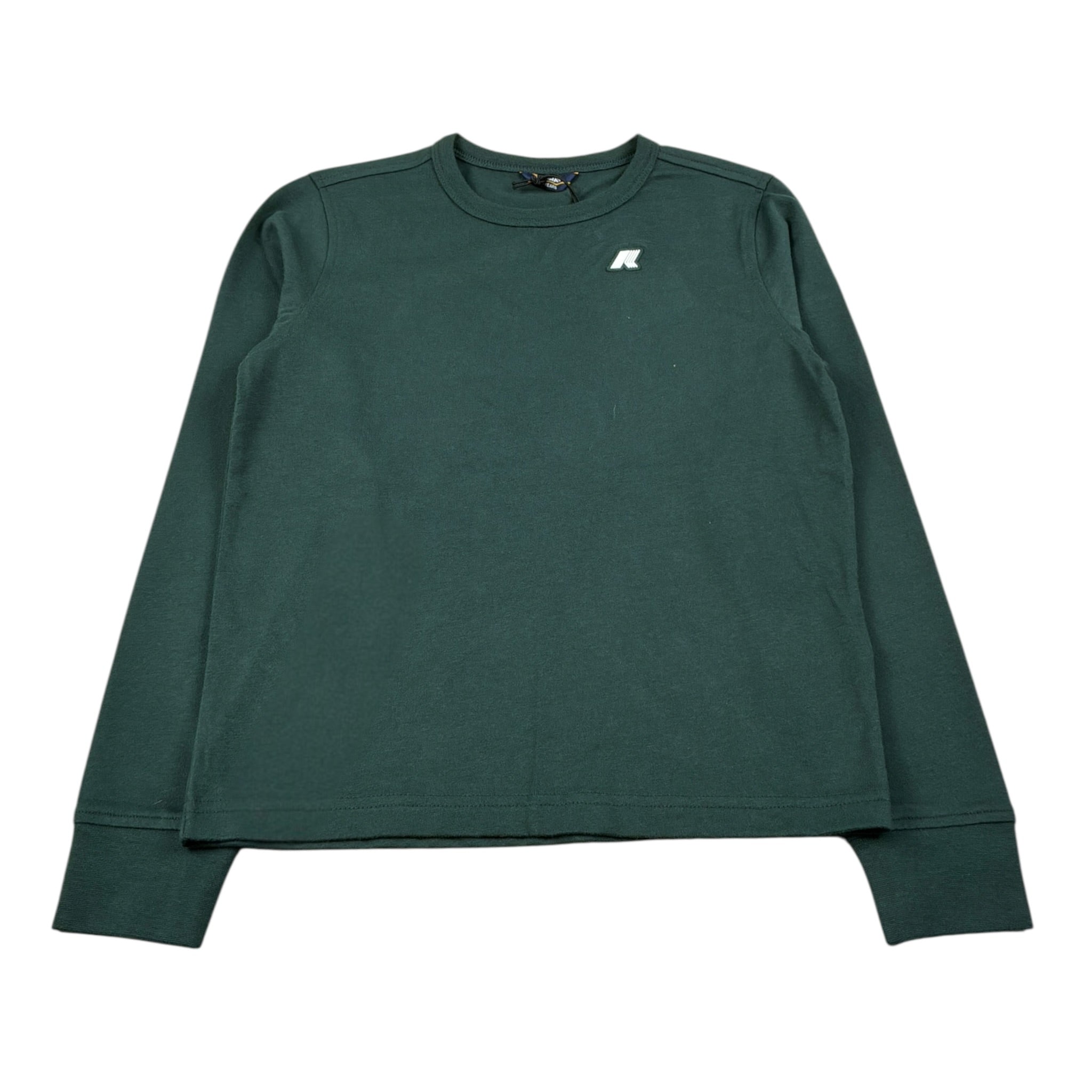 K-Way Shirt Girocollo tinta unita con Logo Verde per Bambino K8138CWX VERDE K-WAY 
