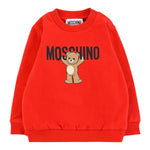 Moschino Felpa Chiusa Girocollo tinta unita con Stampa Rosso per Neonato MNF060XXXX ROSSO MOSCHINO 