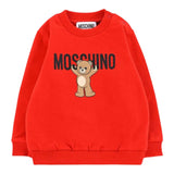 Moschino Felpa Chiusa Girocollo tinta unita con Stampa Rosso per Neonato MNF060XXXX ROSSO MOSCHINO 