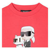 Karl Lagerfeld Felpa Chiusa Girocollo tinta unita con Stampa Rosa per Neonata Z30606N ROSA KARL LAGERFELD 