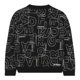 Karl Lagerfeld Felpa Chiusa Girocollo tinta unita con Stampe Nero per Bambina Z30642 NERO KARL LAGERFELD 