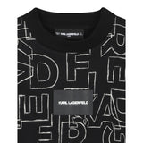 Karl Lagerfeld Felpa Chiusa Girocollo tinta unita con Stampe Nero per Neonata Z30642N NERO KARL LAGERFELD 