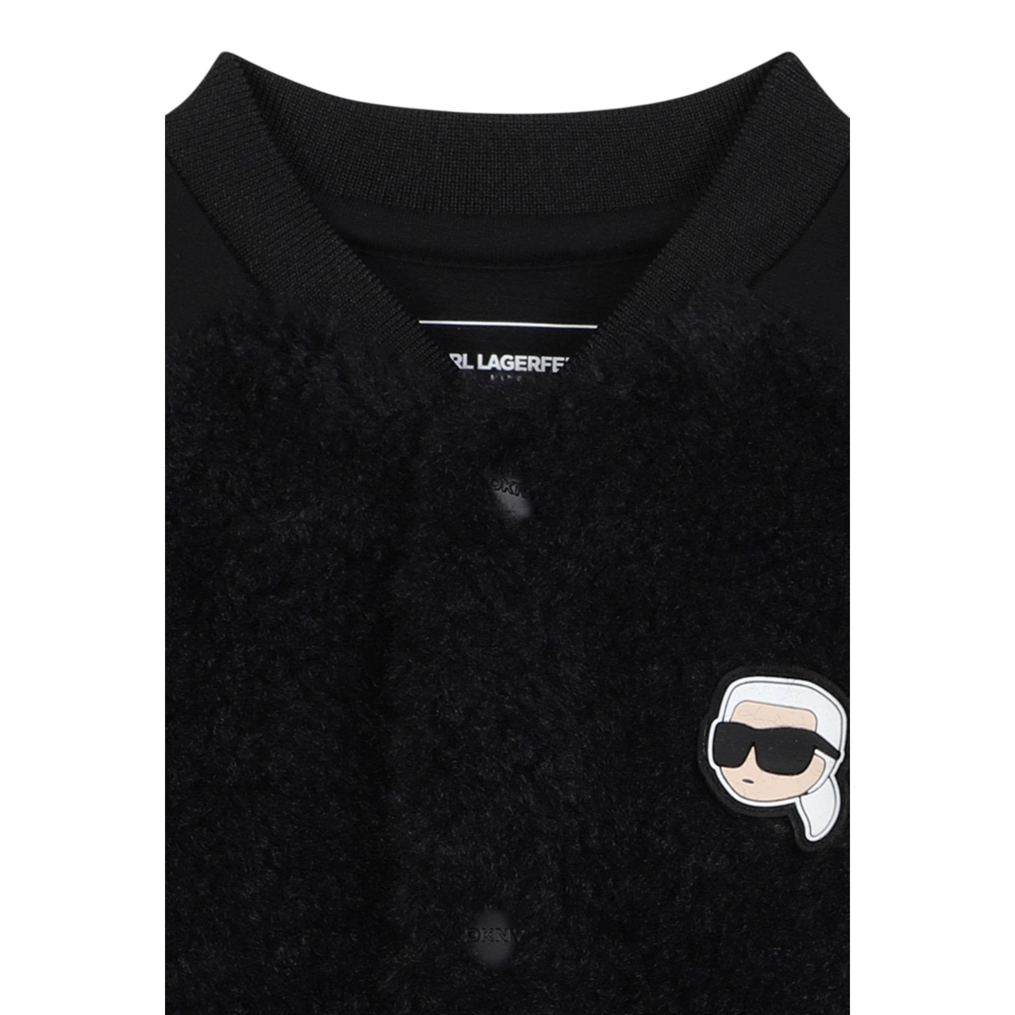 Karl Lagerfeld Cardigan tinta unita con Logo Nero per Neonato Z30665 NERO KARL LAGERFELD 