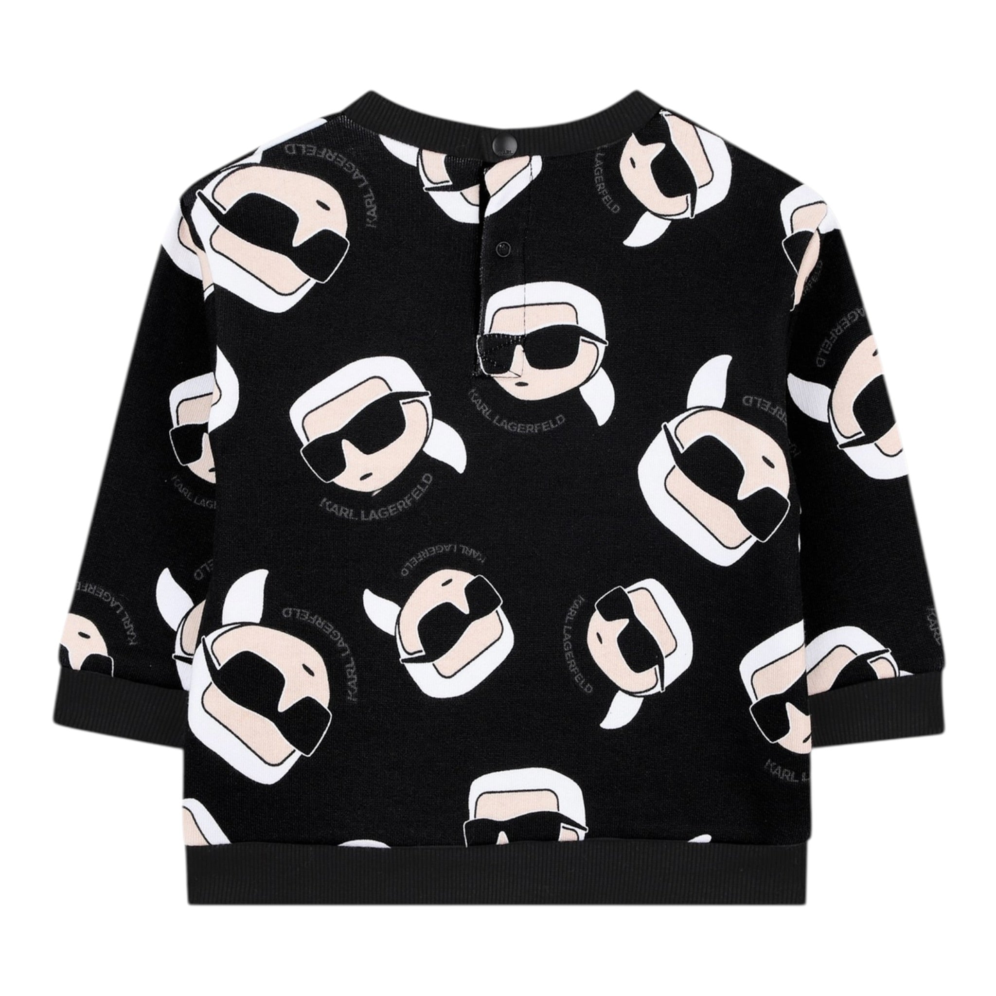 Karl Lagerfeld Felpe Chiusa Girocollo tinta unita con Stampa Nero per Bambino Z30666J NERO KARL LAGERFELD 