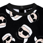 Karl Lagerfeld Felpe Chiusa Girocollo tinta unita con Stampa Nero per Neonato Z30666 NERO KARL LAGERFELD 