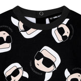 Karl Lagerfeld Felpe Chiusa Girocollo tinta unita con Stampa Nero per Neonato Z30666 NERO KARL LAGERFELD 