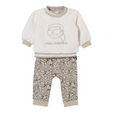 Karl Lagerfeld Completo 2 Pezzi Felpa-Leggins Panna/Beige per Neonata Z30672 PANNA/BEIGE KARL LAGERFELD 