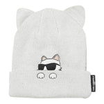 Karl Lagerfeld Cappello tinta unita con Orecchie Grigio per Neonata Z31003 GRIGIO KARL LAGERFELD 