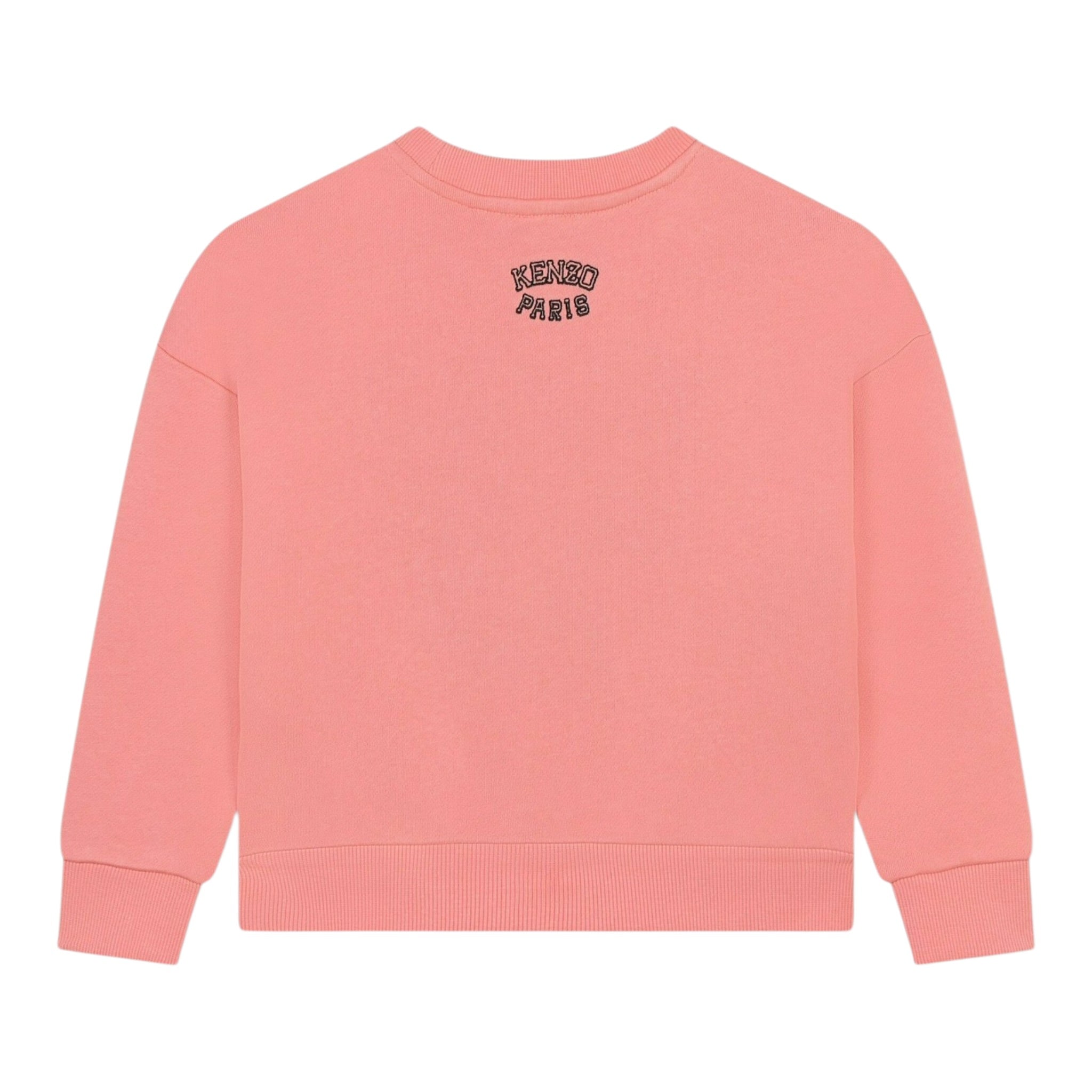 Kenzo Felpa Chiusa Girocollo tinta unita con Logo Rosa per Bambina K60692 ROSA KENZO 