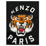 Kenzo Felpa Chiusa con Cappuccio tinta unita con Stampa Nero per Bambino K61124 NERO KENZO 