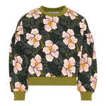 Kenzo Felpa Chiusa Girocollo tinta unita Fantasia Floreale Verde per Bambina K61342 VERDE KENZO 