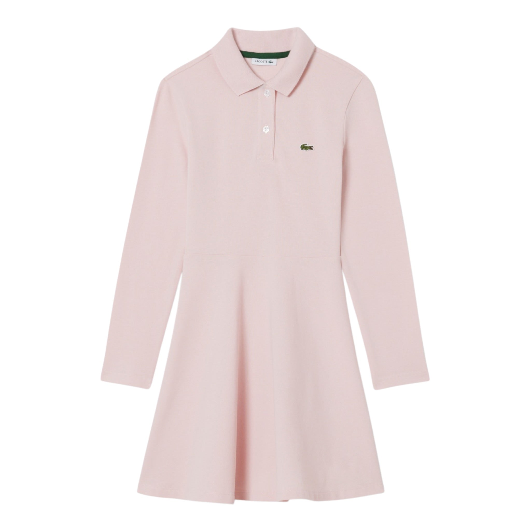 Lacoste Abito Manica Lunga con Colletto tinta unita Rosa per Bambina 347067 ROSA LACOSTE 