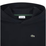 Lacoste Felpa tinta unita con Stampa E Cappuccio Nero per Bambino 947028 NERO LACOSTE 