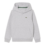 Lacoste Felpa tinta unita con Stampa E Cappuccio Grigio per Bambino 947028X GRIGIO LACOSTE 