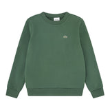 Lacoste Felpa Chiusa Girocollo tinta unita con Logo Verde per Bambino 947029 VERDE LACOSTE 