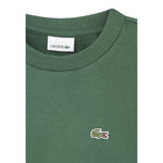 Lacoste Felpa Chiusa Girocollo tinta unita con Logo Verde per Bambino 947029 VERDE LACOSTE 