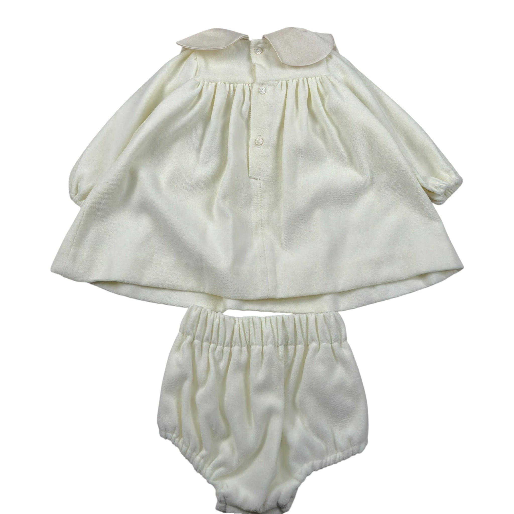 La Stupenderia Set Abito-Coulotte tinta unita Panna per Neonata 1CBAB08 PANNA LA STUPENDERIA 