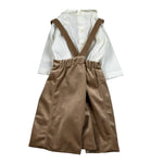 La Stupenderia Completo 2Pz Salopette-Camicia Bianco/Beige per Neonato 1CBCT09 BIANCO/BEIGE LA STUPENDERIA 