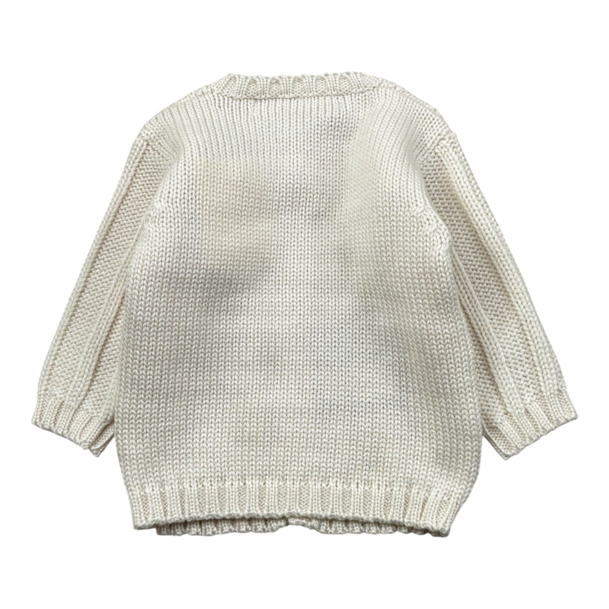 La Stupenderia Cardigan tinta unita con Trecce Panna per Neonato 1WCCR25 PANNA LA STUPENDERIA 