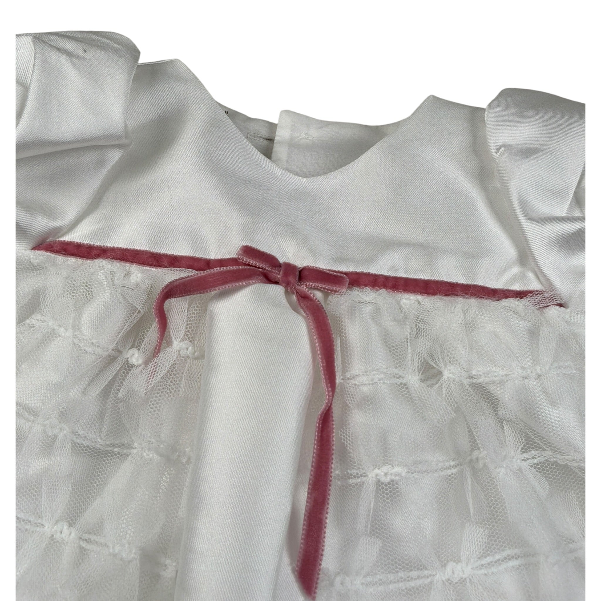 La Stupenderia Abito Mezza Manica tinta unita con Culotte Bianco per Neonata CBAB54X BIANCO LA STUPENDERIA 
