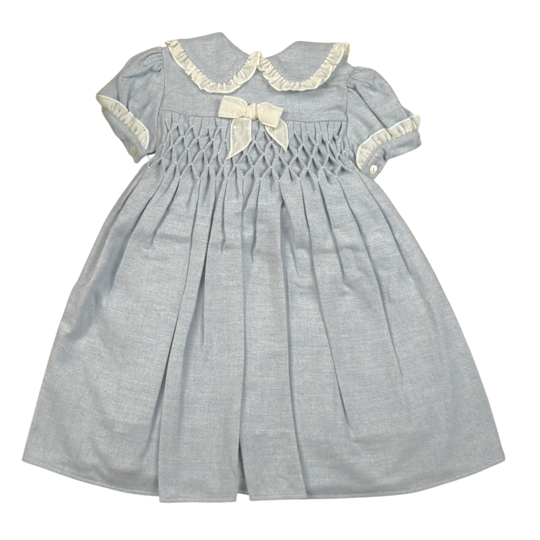 La Stupenderia Abito Mezza Manica tinta unita con Fiocco Azzurro per Neonata CCAB62N AZZURRO LA STUPENDERIA 