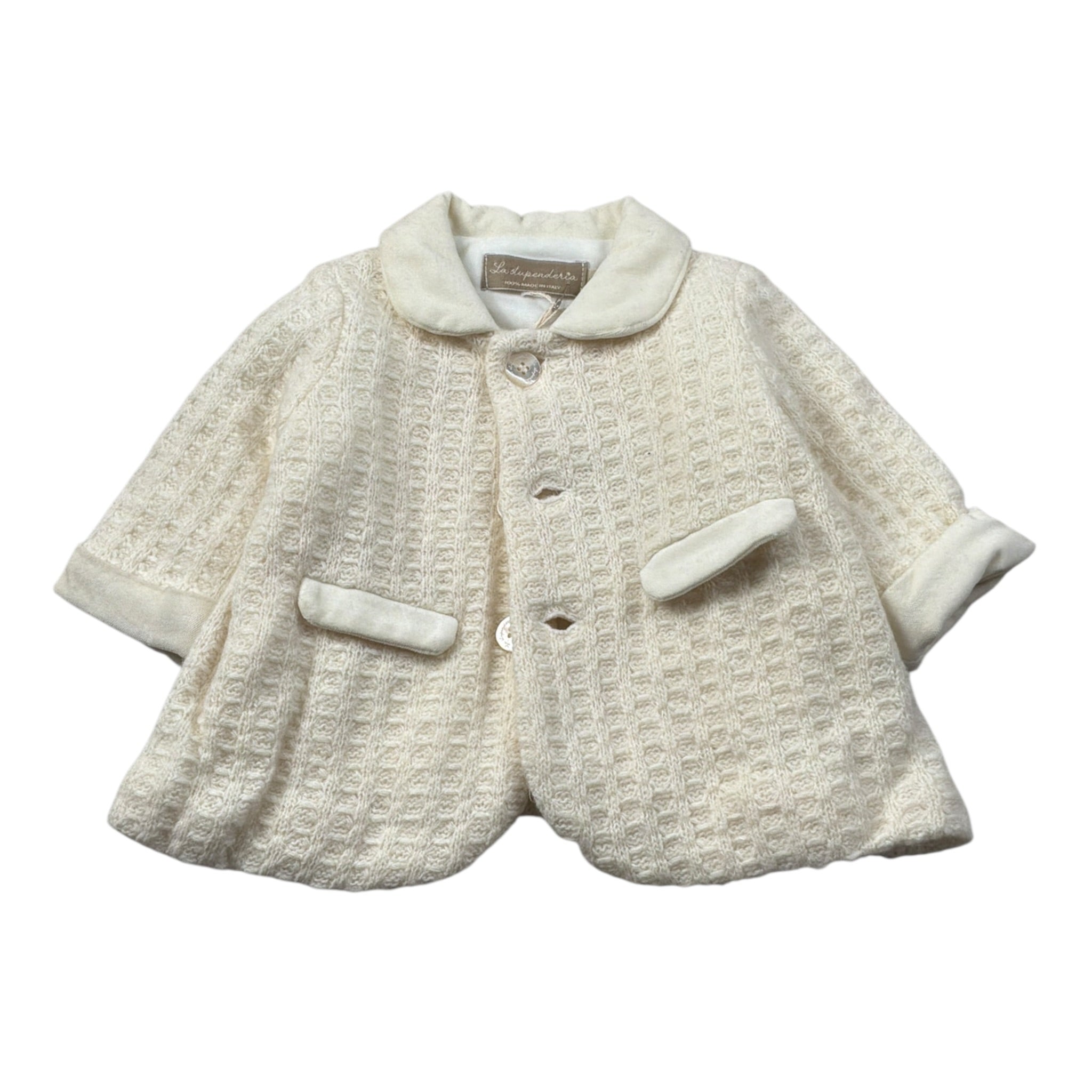 La Stupenderia Cappotto tinta unita Panna per Neonato CCBG60 PANNA LA STUPENDERIA 
