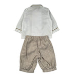 La Stupenderia Completo 2 Pezzi Camicia Body-Pantalone Bianco/Beige per Neonato CCCT21 BIANCO/BEIGE LA STUPENDERIA 