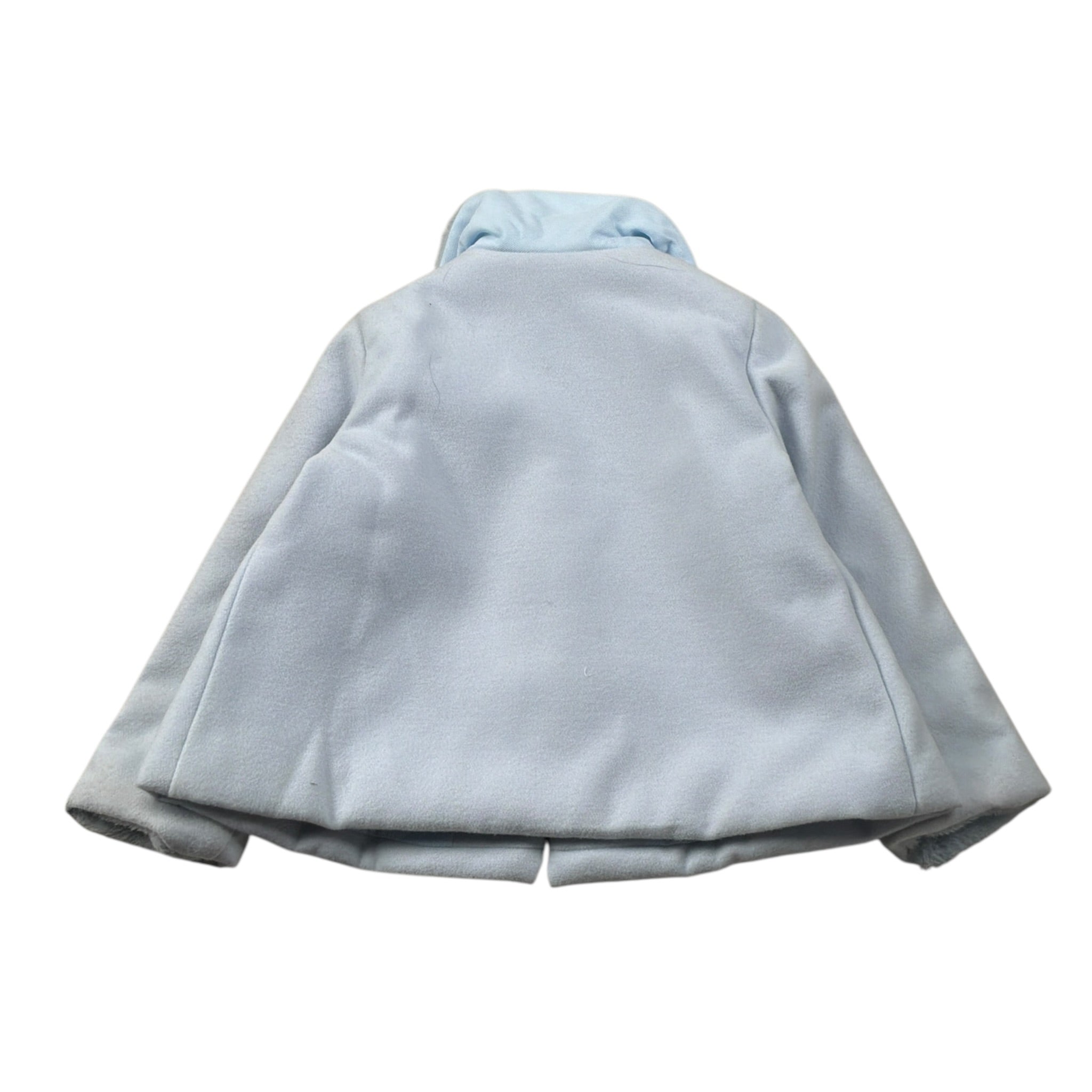 La Stupenderia Cappotto tinta unita con Colletto Azzurro per Neonata TBGB00X AZZURRO LA STUPENDERIA 