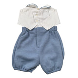 La Stupenderia Tutina Manica Lunga Bicolore Bianco/Azzurro per Neonato TBPG03 BIANCO/AZZURRO LA STUPENDERIA 