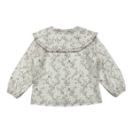 La Stupenderia Camicia tinta unita con Stampa Fiori Panna per Bambina TJCM46 PANNA LA STUPENDERIA 
