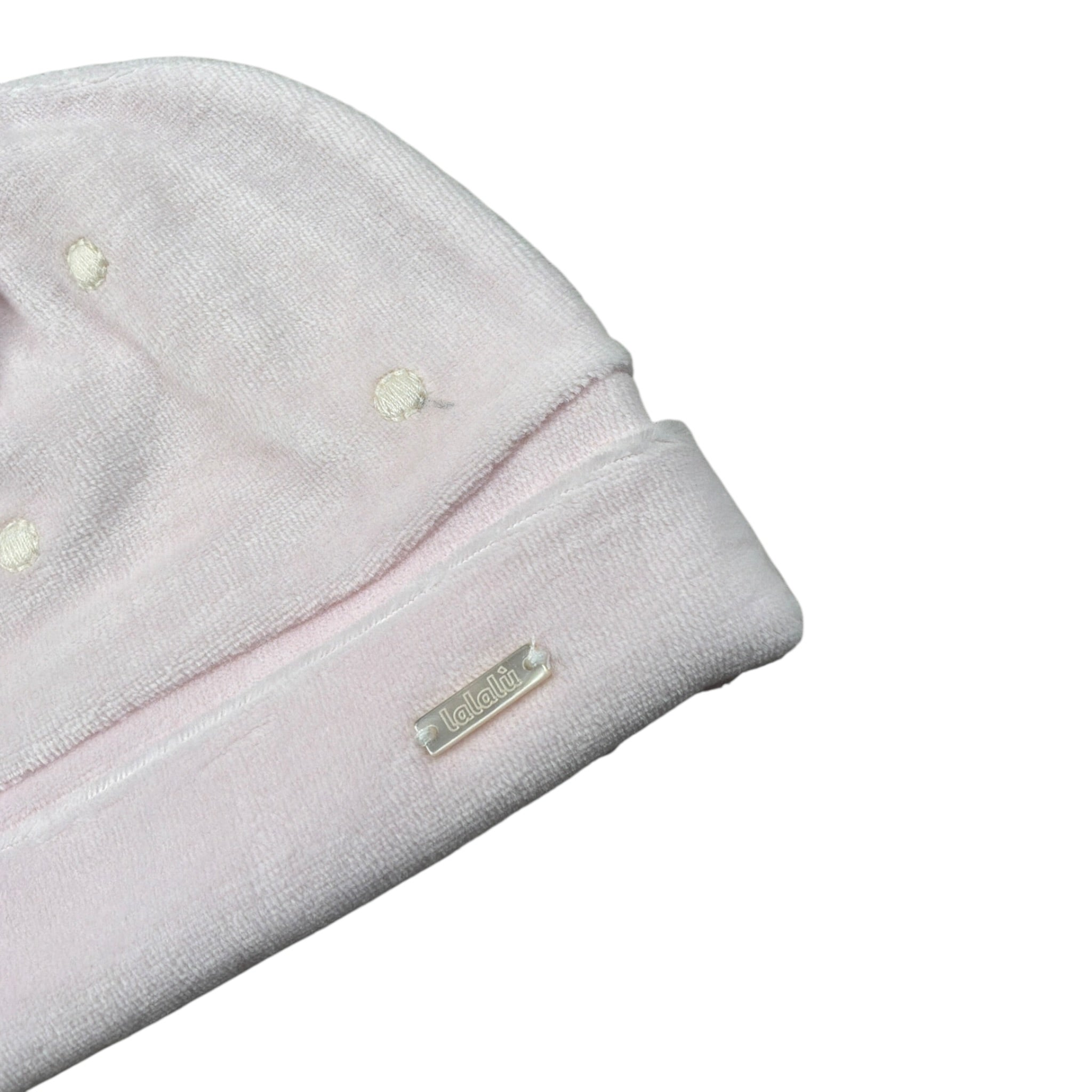 Lalalu' Cappello tinta unita con Stampa Rosa per Neonata CAL1Q ROSA LALALU' 