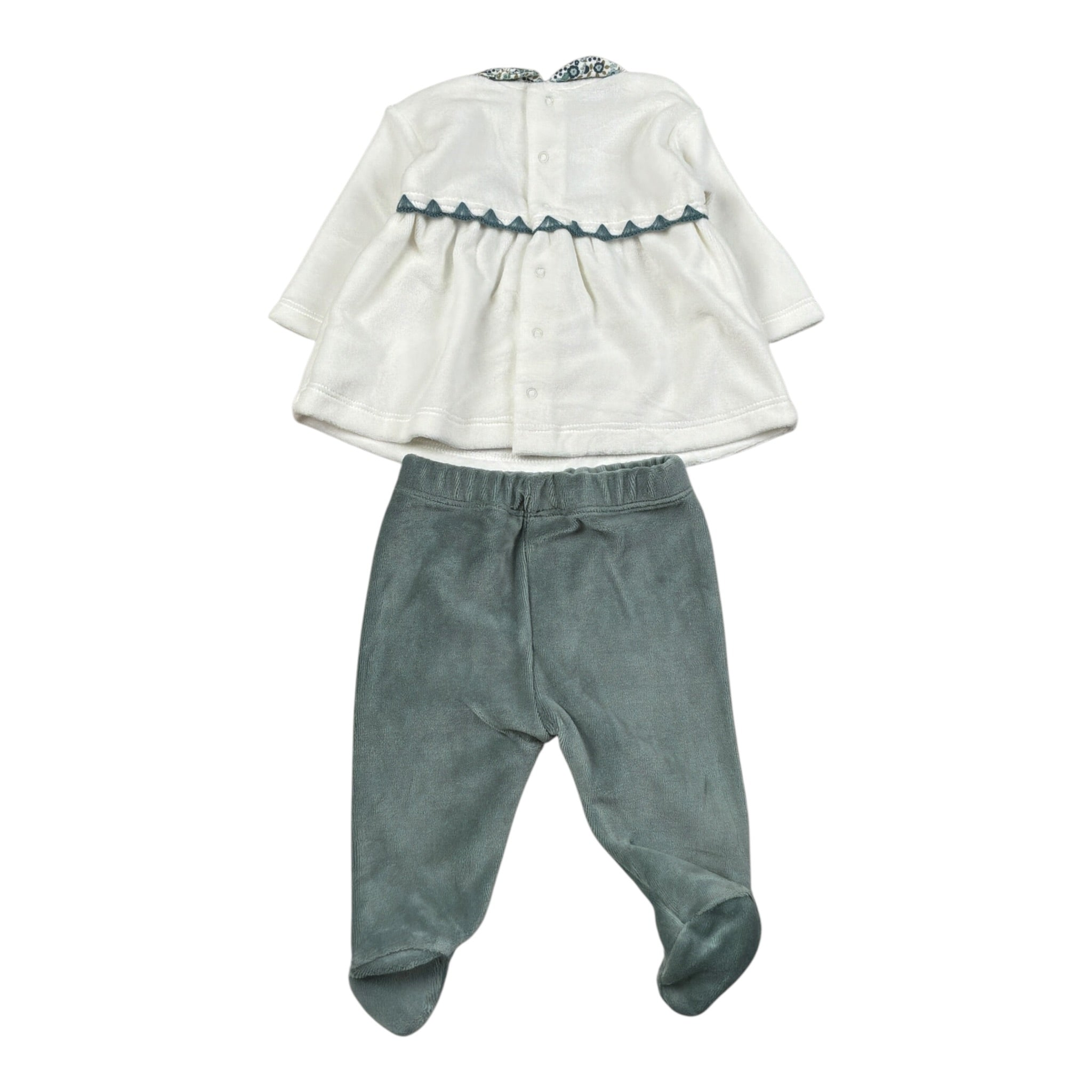 Lalalu' Completo 2Pz Bicolore Maglia-Ghettina Bianco/Verde per Neonata CPL13Q BIANCO/VERDE LALALU' 