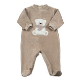 Lalalu' Tutina tinta unita con Stampa Beige per Neonato TCL510Q BEIGE LALALU' 