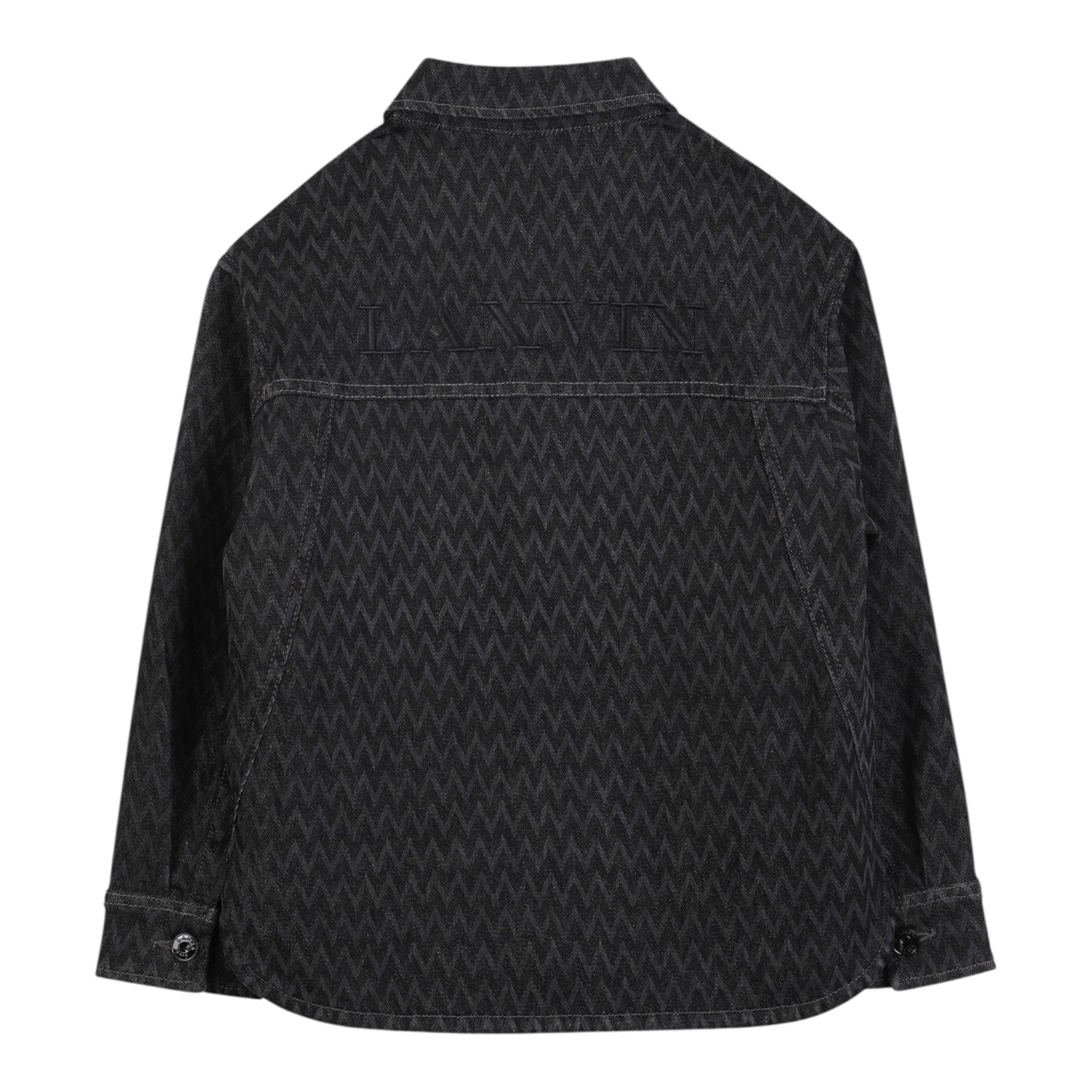 Lanvin Camicia Manica Lunga Tinta Nero per Bambino N30290 NERO LANVIN 