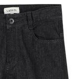 Lanvin Jeans tinta unita con Girovita Regolabile Nero per Bambina N30320 NERO LANVIN 