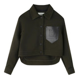 Lavin Camicia Manica Lunga tinta unita con Logo Verde per Bambino N30258 VERDE LAVIN 