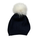Le Bebe Cappello tinta unita con Pon Pon Blu per Neonato LBB2332 BLU LE BEBE 