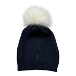 Le Bebe Cappello tinta unita con Pon Pon Blu per Neonato LBB2332 BLU LE BEBE 