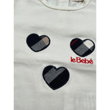 Le Bebe Shirt Girocollo tinta unita con Stampa Panna per Neonata LBG5419 PANNA LE BEBE 
