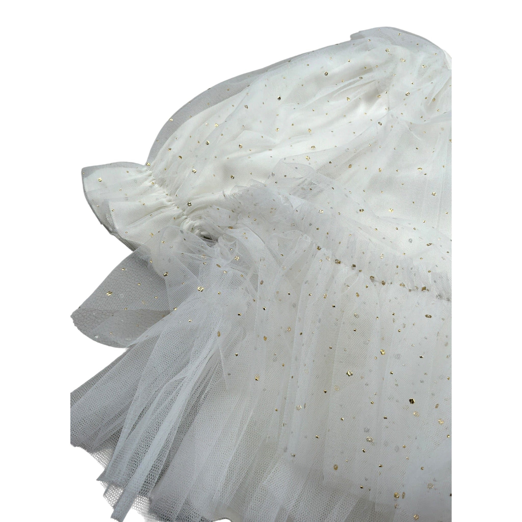 Le Bebe Abito Manica Lunga tinta unita con Tulle Bianco per Neonata LBG5496 BIANCO LE BEBE 