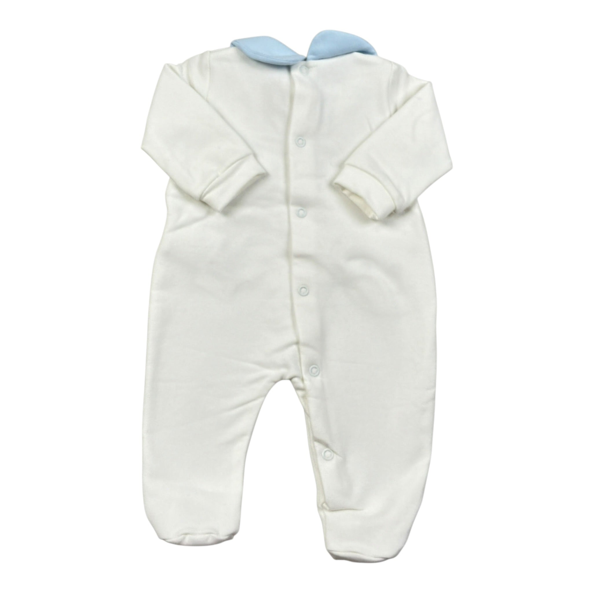 Le Bebe' Tutina tinta unita con Colletto E Stampa Bianco per Neonato LBB5121 BIANCO LE BEBE' 