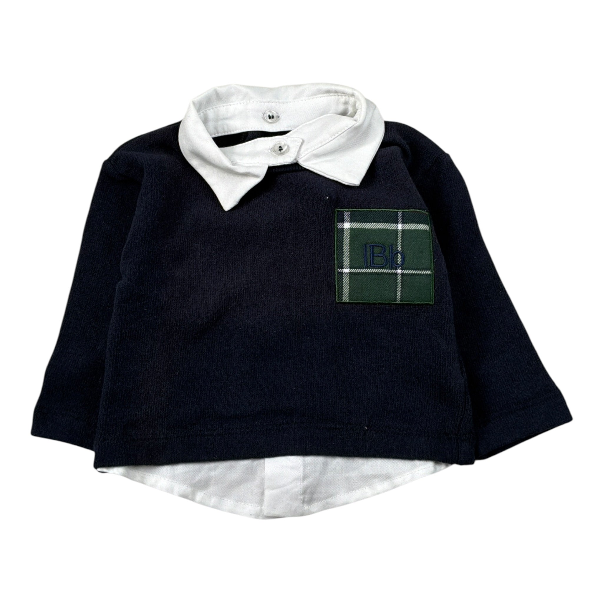 Le Bebe' Maglia tinta unita con Camicia Incorporata Blu per Neonato LBB5170 BLU LE BEBE' 