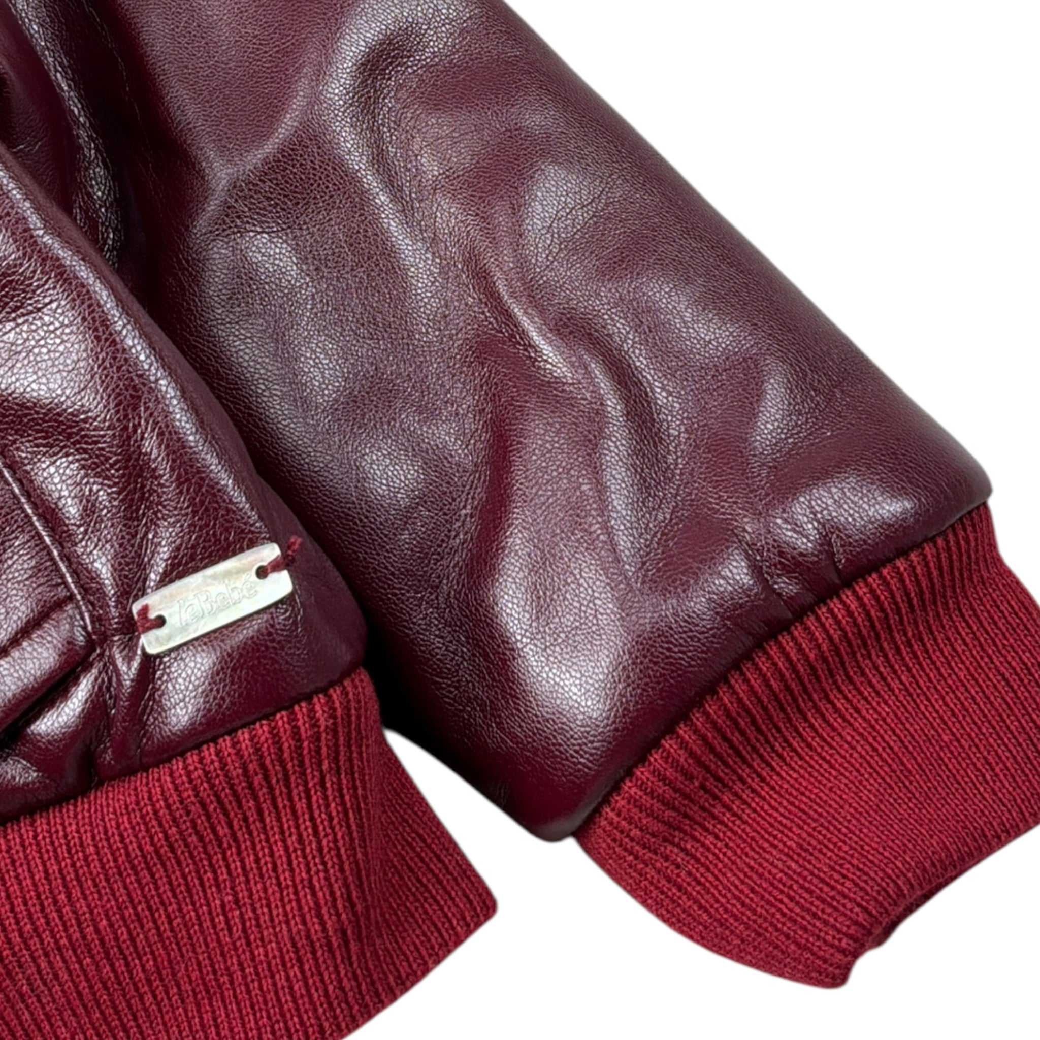 Le Bebe' Giubbino Ecopelle tinta unita con Zip Bordeaux per Neonato LBB5176 BORDEAUX LE BEBE' 