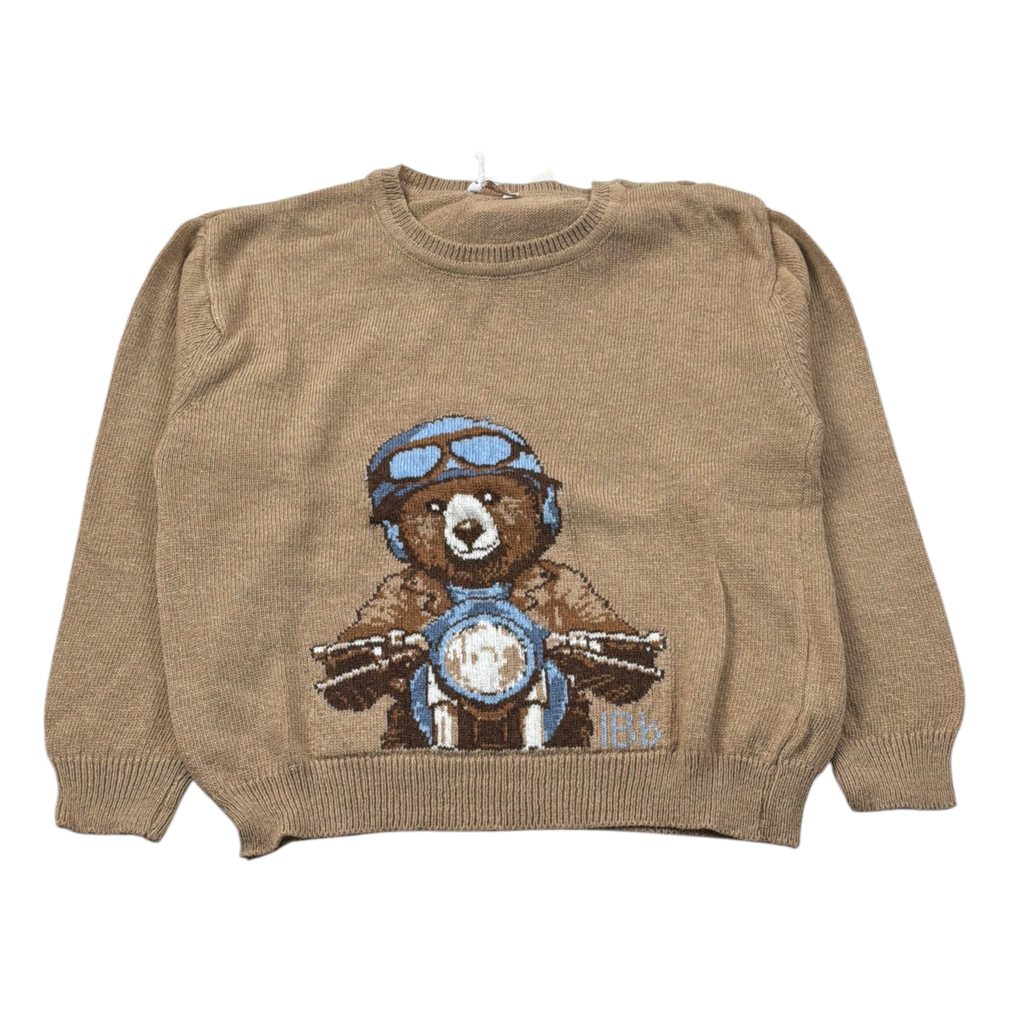 Le Bebe' Maglia Girocollo tinta unita con Ricami Beige per Bambino LBB5227J BEIGE LE BEBE' 