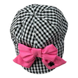 Le Bebe' Cappello Bicolore con Fantasia A Quadri Bianco/Nero per Neonata LBG2832 BIANCO/NERO LE BEBE' 