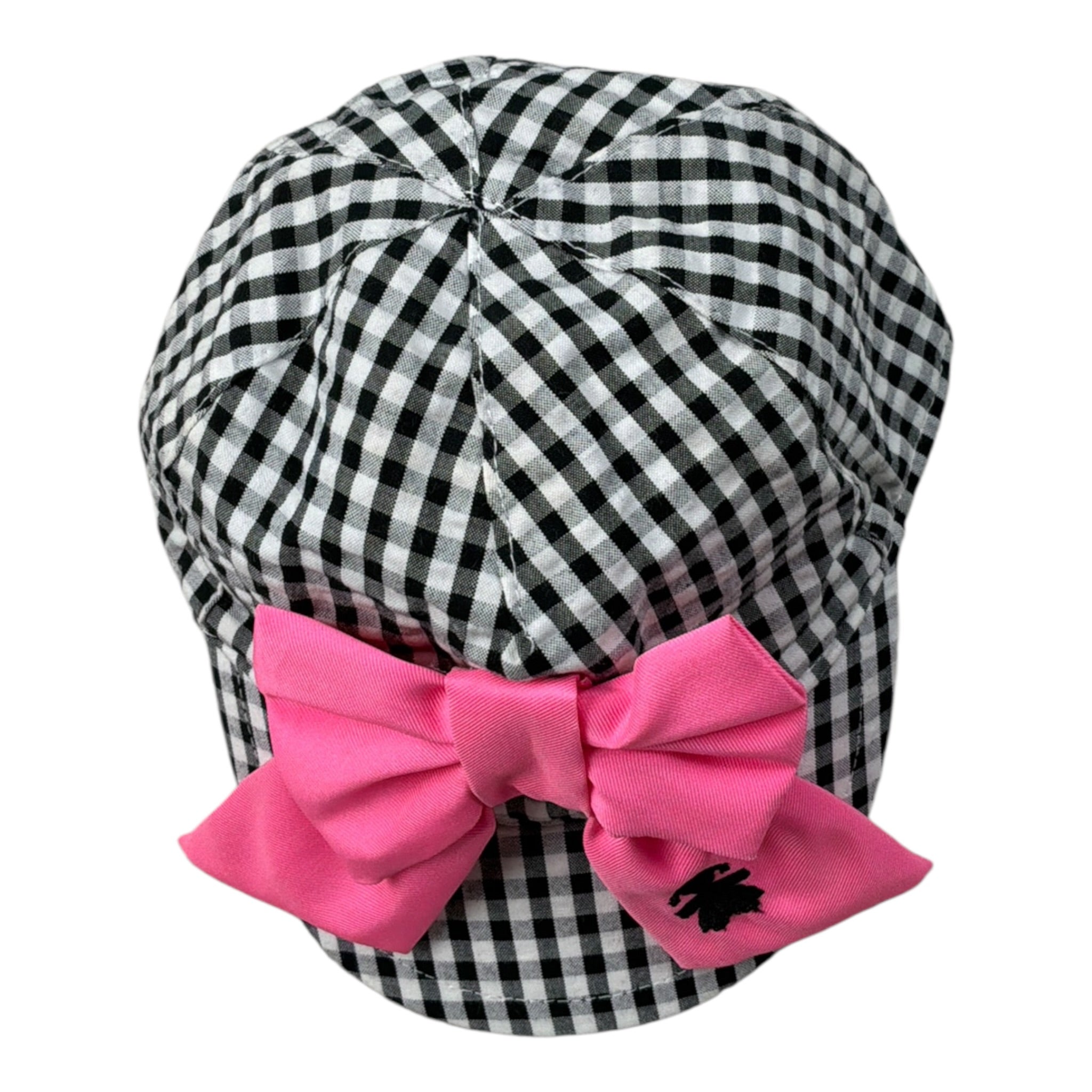 Le Bebe' Cappello Bicolore con Fantasia A Quadri Bianco/Nero per Neonata LBG2832 BIANCO/NERO LE BEBE' 
